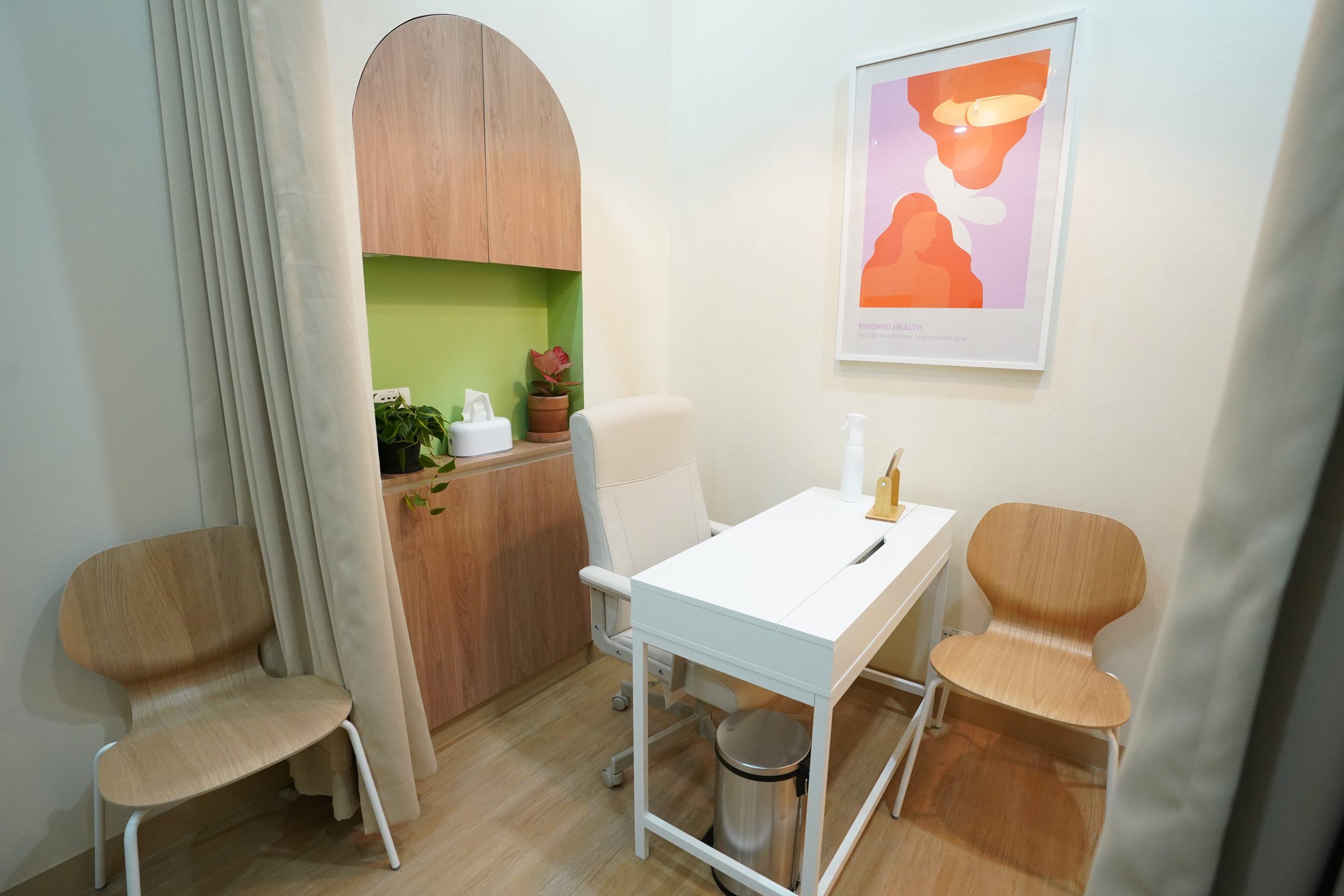 A private consult room at the Kindred clinic